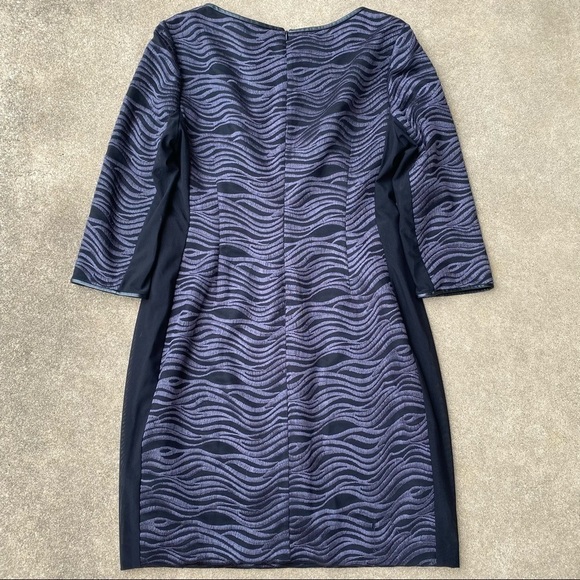 Reiss Tonal Embroidered Mesh Panel Dress - Picture 4 of 8